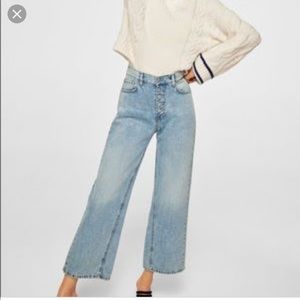 Mango wide leg button fly jeans